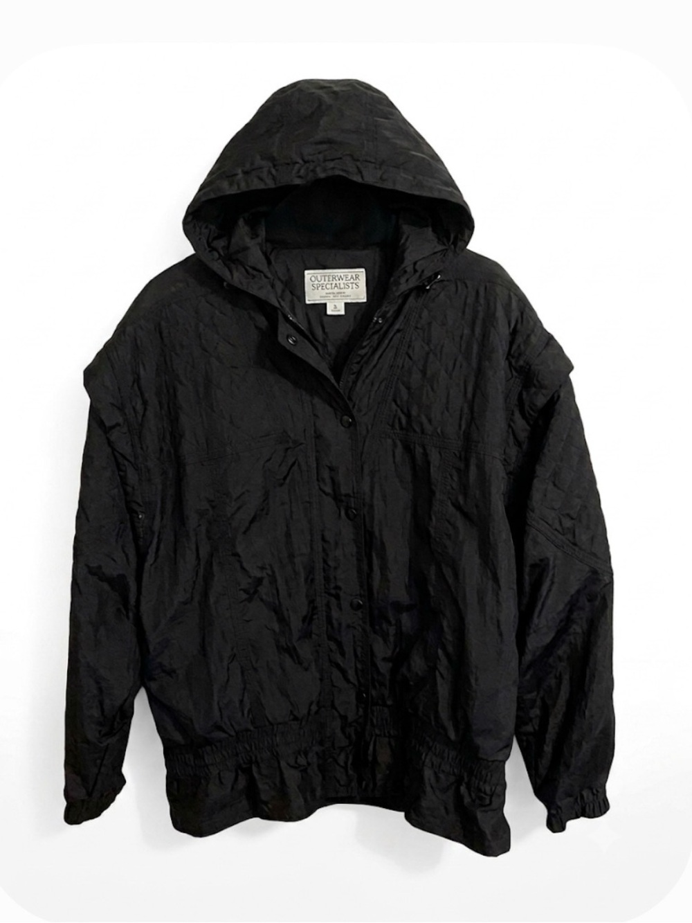 AMANDA SMITH Sport Hooded Jacket, No Pockets, Women’s L, Black